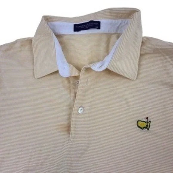 Masters Clubhouse Collection Polo Shirt Mens XXL Yellow Striped Golf CCK1780-01 - Picture 3 of 12